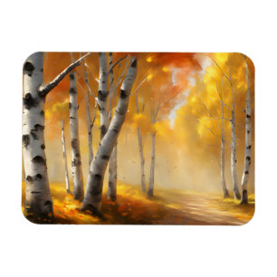 Magnet Flexible Forêt de bouleau en automne magnétique flexible