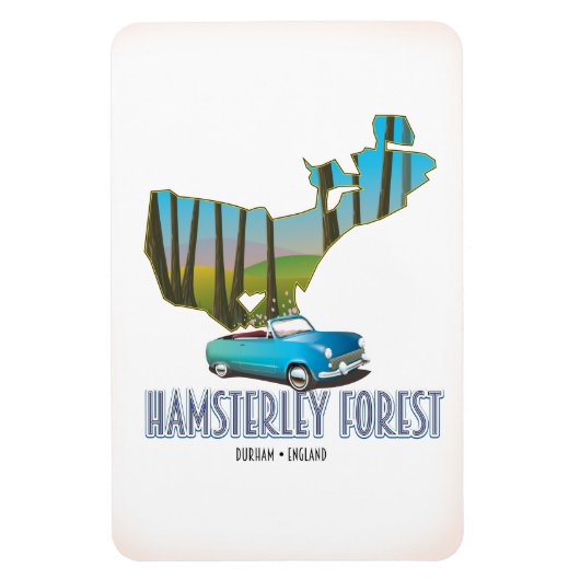 Magnet Flexible Forêt de Hamsterley Durham Angleterre carte (Vertical)