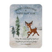 Magnet Flexible Forêt de neige avec un cerf de bébé Noël (Vertical)
