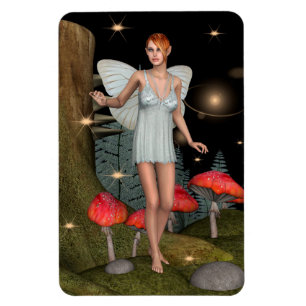 Magnet Flexible Forêt Enchantée Fée Champignon Fantaisie Artistiqu