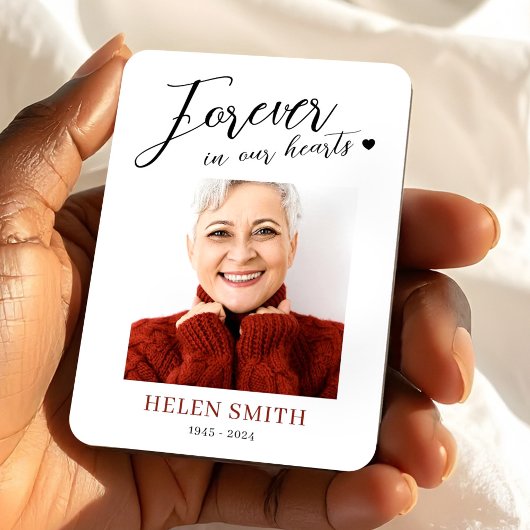 Magnet Flexible Forever in Our Hearts Memorial Funeral Photo