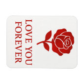 Magnet Flexible Forever Rose Emblem Creating Tender Valentine  (Horizontal)