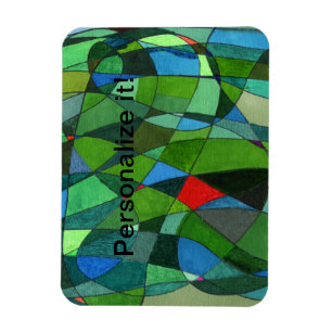 Magnet Flexible Formes courbes douces avec accents verts et rouges