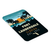 Magnet Flexible Fort Lauderdale Florida Beach Retro Sunset 60s (Côté Droit)