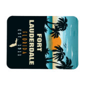 Magnet Flexible Fort Lauderdale Florida Beach Retro Sunset 60s (Horizontal)
