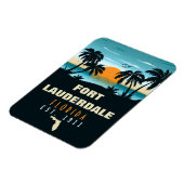 Magnet Flexible Fort Lauderdale Florida Beach Retro Sunset 60s (Côté Gauche)