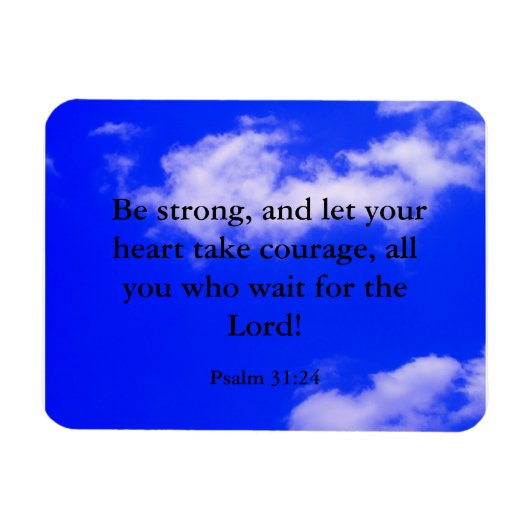Magnet Flexible Forte Bible Verse Ciel Bleu Nuages Blancs (Horizontal)