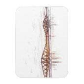 Magnet Flexible Forth Bridge Scotland Minimalist Sketch (Vertical)