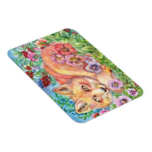 Magnet Flexible Fox et Pansies (Côté Droit)