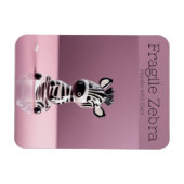 Magnet Flexible Fragile Zebra : Manipuler avec soin (Horizontal)