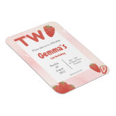 Magnet Flexible Fraise Invitation de deux ans (Côté Droit)