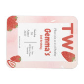 Magnet Flexible Fraise Invitation de deux ans (Horizontal)