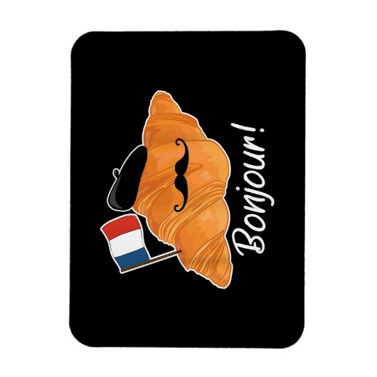 Magnet Flexible Français Croissant Lover France Drapeau Francophil (Vertical)