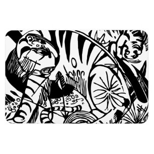 Magnet Flexible Franz Marc - Tigre noir et blanc - Art abstrait