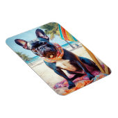 Magnet Flexible French Bulldog sur la plage, cadeau d'été pour amo (Côté Droit)