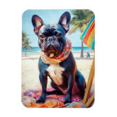 Magnet Flexible French Bulldog sur la plage, cadeau d'été pour amo (Vertical)