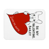 Magnet Flexible Frenchie Dog avec un coeur rouge Soyez ma Saint-Va (Horizontal)