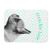 Magnet Flexible Frenchie Love - French Bulldog & Fun Motif Turquoi (Horizontal)