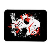 Magnet Flexible Friday the 13th | Paint Splatter Hockey Mask (Horizontal)