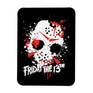 Magnet Flexible Friday the 13th   Paint Splatter Hockey Mask