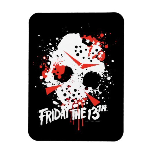 Magnet Flexible Friday the 13th | Paint Splatter Hockey Mask (Vertical)