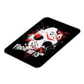 Magnet Flexible Friday the 13th | Paint Splatter Hockey Mask (Côté Gauche)