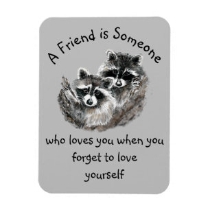 Magnet Flexible Friend Loves You Cute Raccoons 