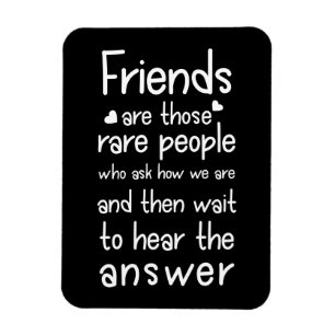 Magnet Flexible Friends are rare people Friendship Quote Black