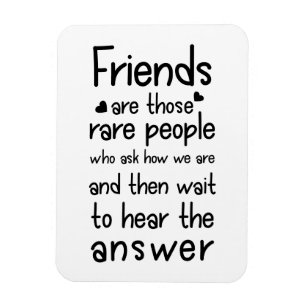 Magnet Flexible Friends are rare people Friendship Quote Black