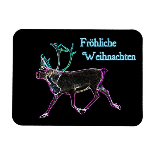 Magnet Flexible Frohliche Weihnachten - Caribou électrique (Horizontal)