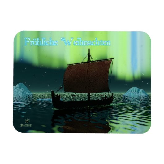 Magnet Flexible Frohliche Weihnachten - Viking Ship (Horizontal)