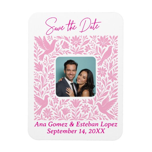 Magnet Flexible Frontière florale Otomí mexicaine Enregistrer la d (Vertical)