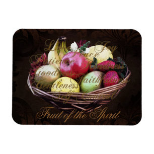 Magnet Flexible Fruit de l'esprit, panier Brown peint