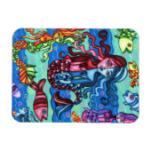 Magnet Flexible Fruits de mer Poisson Abstrait peinture originale (Horizontal)