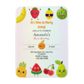Magnet Flexible Fruits mignons Invitation d'anniversaire (Vertical)