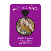 Magnet Flexible Fuchsia Mariage Ring Photo Enregistrer la date (Vertical)