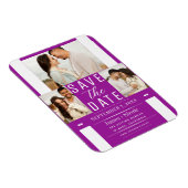 Magnet Flexible Fuchsia moderne Sauvez la date Photo Mariage (Côté Droit)