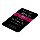 Magnet Flexible Fuchsia Orchidées sur Noir- Mariage Enregistrer la (Côté Gauche)
