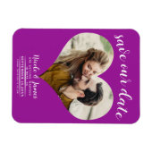 Magnet Flexible Fuchsia Pink Heart Photo Wedding Enregistrer la da (Horizontal)