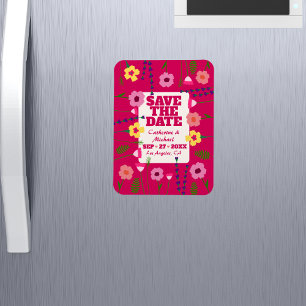 Magnet Flexible Fuchsia rose brillant et gras coloré floral
