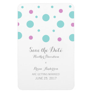 Magnet Flexible Fuchsia Turquoise Confetti Enregistrer l'aimant Da