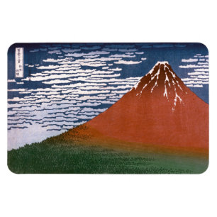 Magnet Flexible Fuji rouge, Aka Fujiyama Volcan Katsushika Hokusai