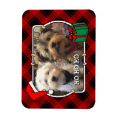 Magnet Flexible Fun Custom Christmas Red & Black Plaid Photo Cadre (Vertical)