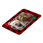 Magnet Flexible Fun Custom Christmas Red & Black Plaid Photo Cadre (Côté Gauche)