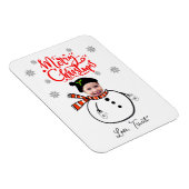 Magnet Flexible Fun Custom Face Photo mignon Snowman Joyeux Noël (Côté Droit)
