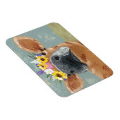 Magnet Flexible Fun de ferme - Vache avec couronne de fleurs (Côté Droit)