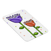 Magnet Flexible Fun Doodle Flowers violet orange points Premium (Côté Droit)