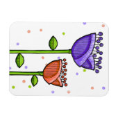 Magnet Flexible Fun Doodle Flowers violet orange points Premium (Horizontal)