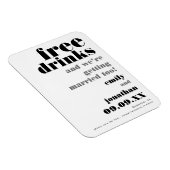 Magnet Flexible Fun Free Drinks Black Grey Wedding Save The Date (Côté Droit)