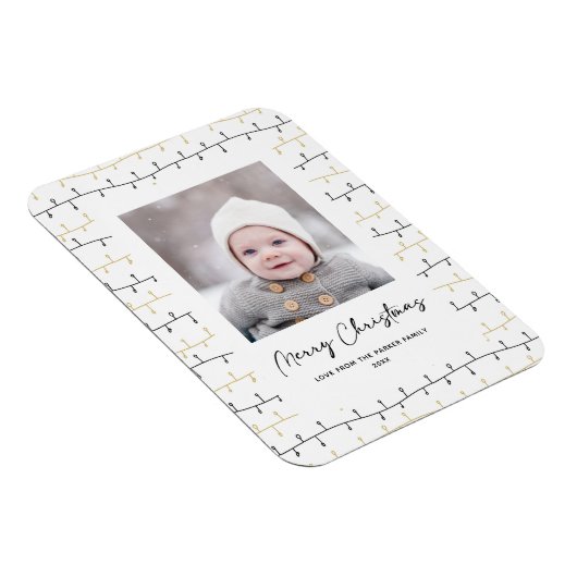 Magnet Flexible Fun Gold Noir ornements de Noël Simple Blanc (Côté Droit)